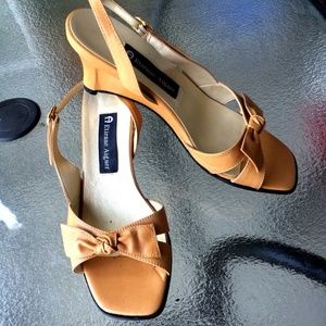 Etienne Aigner Tan Wedge Sandals